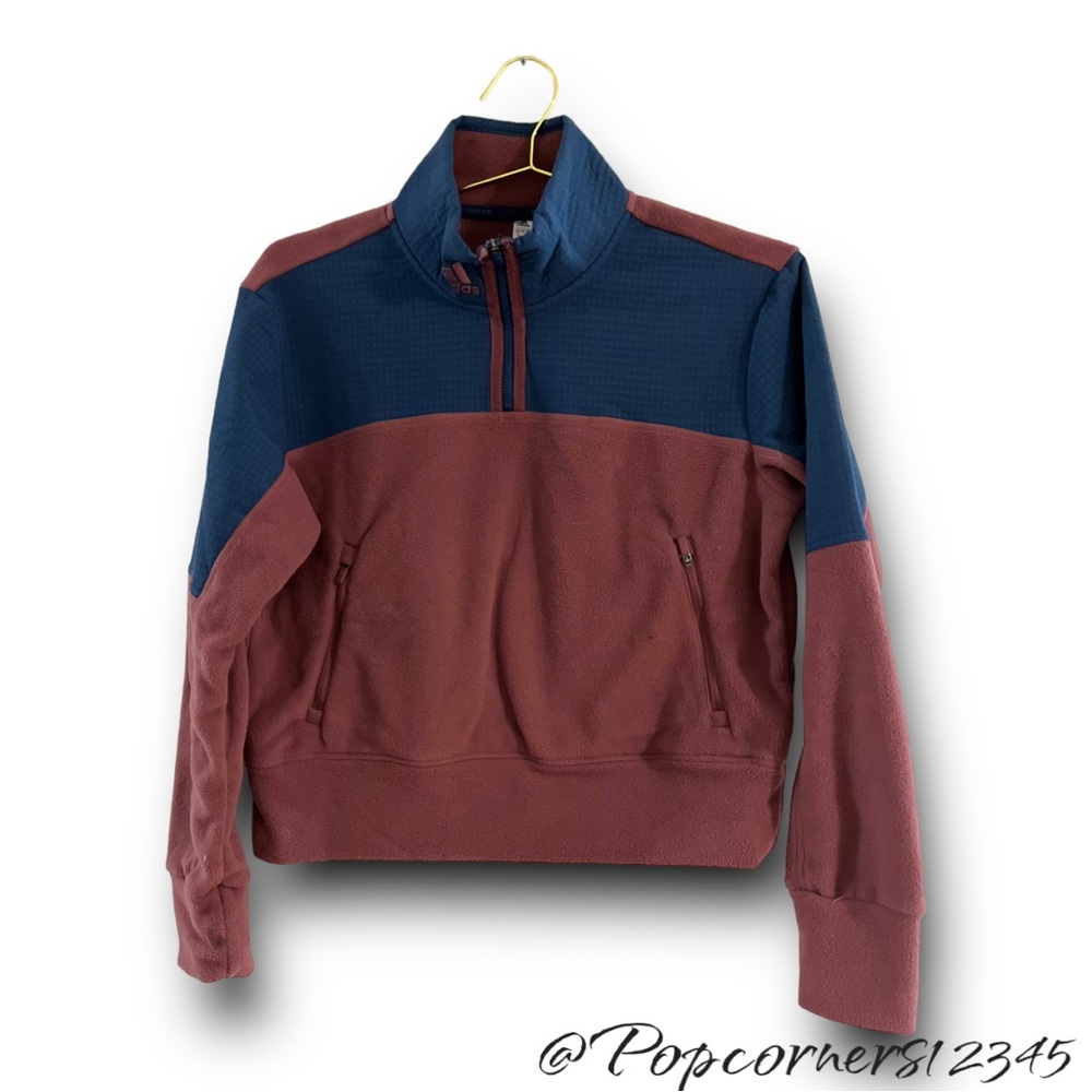 ADIDAS Women’s Quarter Zip Fleece Pullover Golf Jacket, Women’s Size Small.